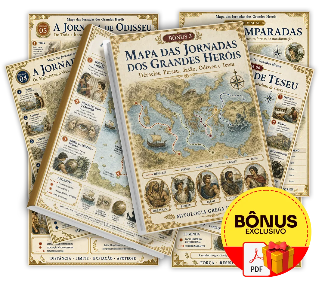 Mockup do bônus 3 — Mapa das Jornadas dos Grandes Heróis