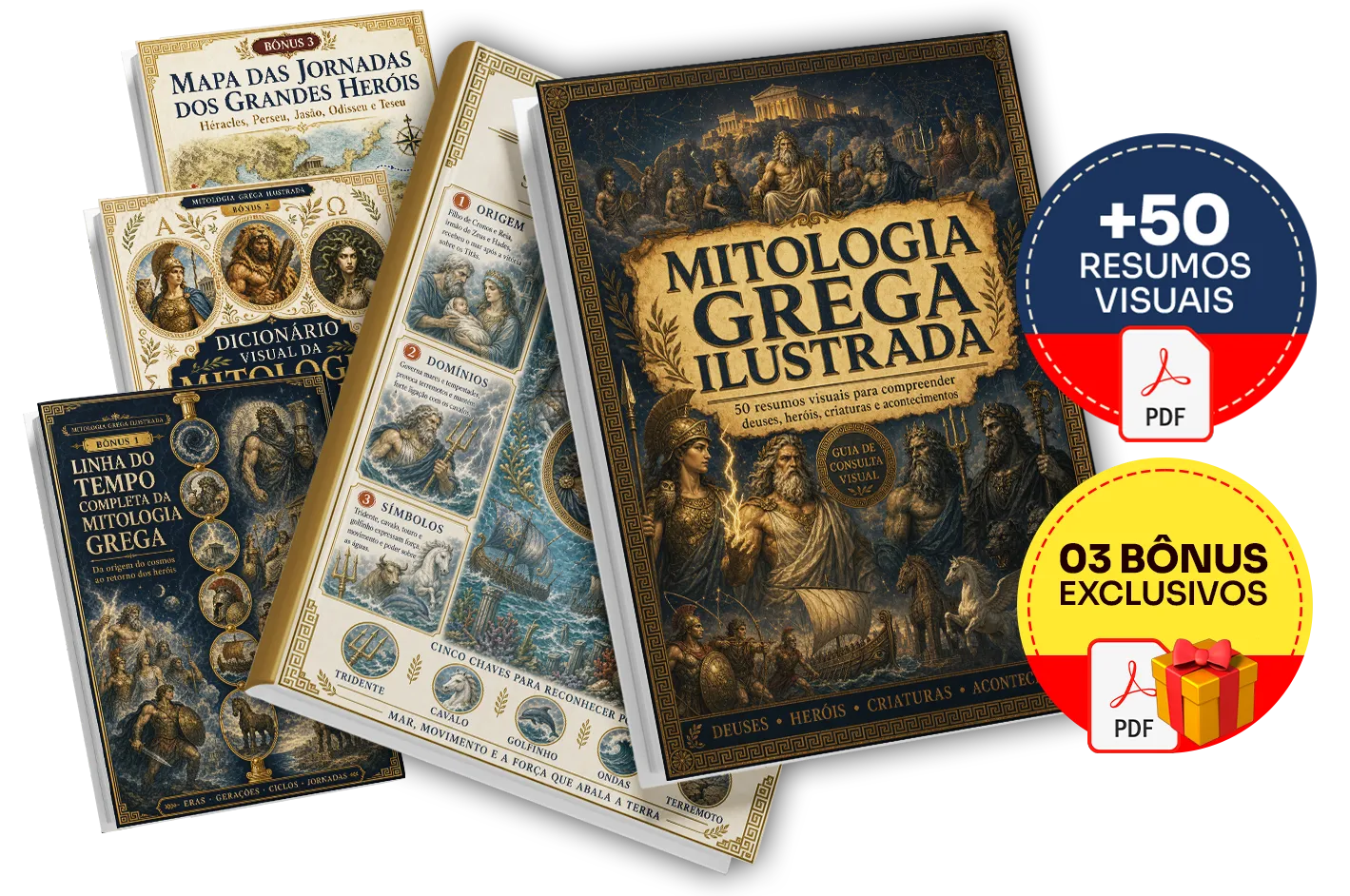Mockup do Plano Completo da Mitologia Grega Ilustrada